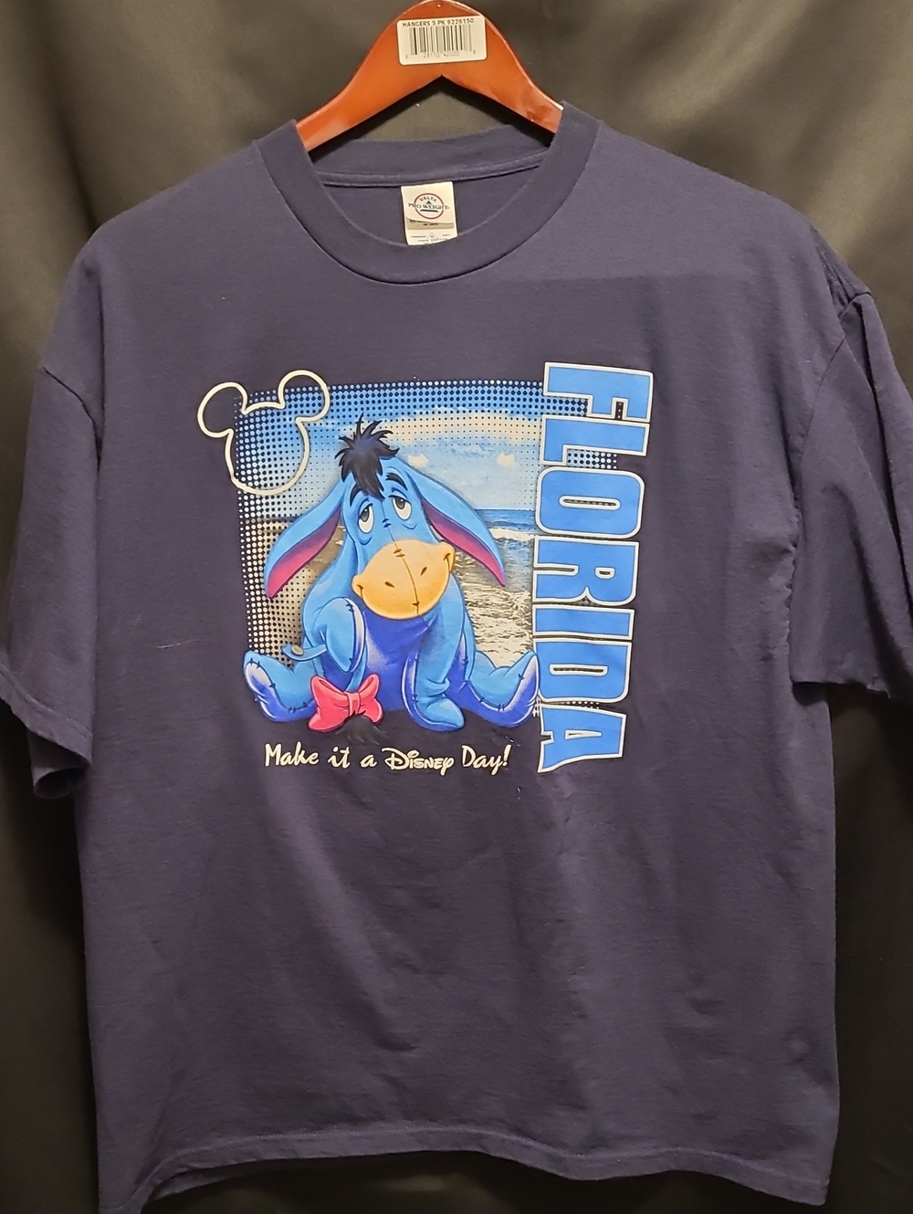 Disney Eeyore Graphic Tee - Navy with Blue & Pink Accents